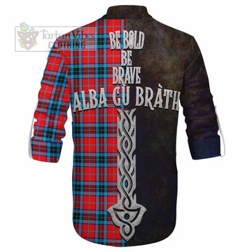 MacTavish (McTavish) Tartan Family Crest Ghillie Kilt Shirt Alba Gu Brath Be Brave Lion Ancient Style