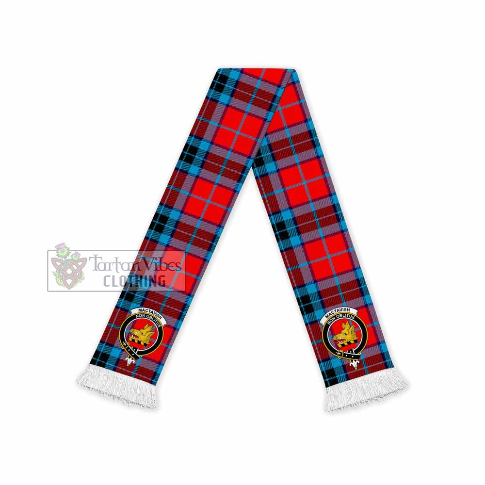 Tartan Vibes Clothing MacTavish (McTavish) Tartan Ruffneck Scarf with Family Crest