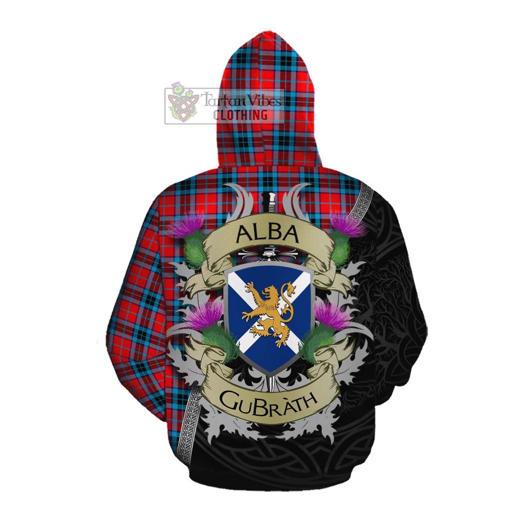 Tartan Vibes Clothing MacTavish (McTavish) Tartan Family Crest Cotton Hoodie Lion Rampant Royal Thistle Shield Celtic Inspired