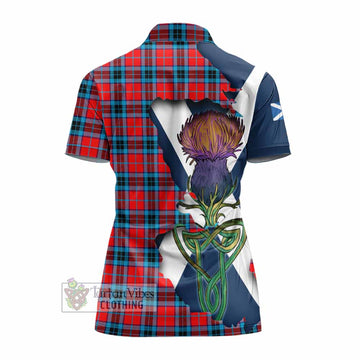 MacTavish (McTavish) Tartan Family Crest Women's Polo Shirt Scottish Thistle Celtic Inspired