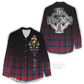 Tartan Vibes Clothing MacTavish (McTavish) Tartan Women's Casual Shirt Featuring Alba Gu Brath Family Crest Celtic Inspired