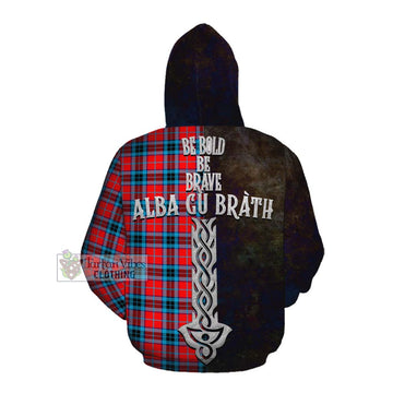 MacTavish (McTavish) Tartan Family Crest Cotton Hoodie Alba Gu Brath Be Brave Lion Ancient Style