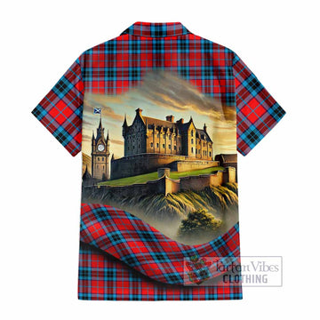 MacTavish (McTavish) Tartan Family Crest Hawaiian Shirt with Scottish Ancient Castle Style