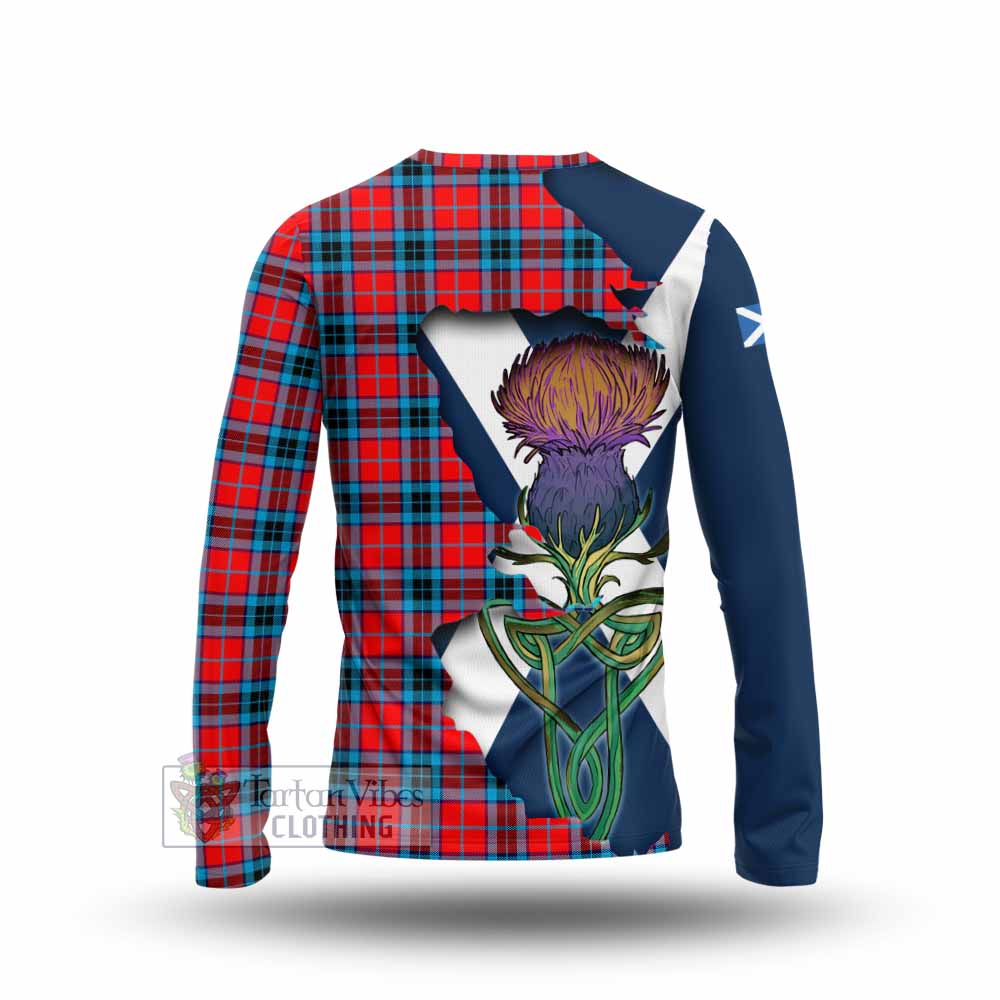 Tartan Vibes Clothing MacTavish (McTavish) Tartan Family Crest Long Sleeve T-Shirt Scottish Thistle Celtic Inspired