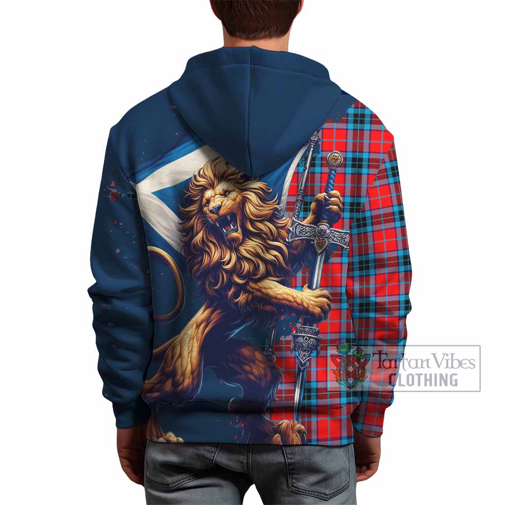 MacThomas (McThomas) Tartan Family Crest Hoodie with Scottish Majestic Lion - Tartan Vibes Clothing
