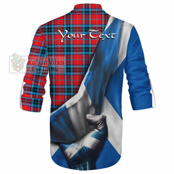 Tartan Vibes Clothing MacTavish (McTavish) Tartan Ghillie Kilt Shirt with Family Crest Scotland Patriotic Style