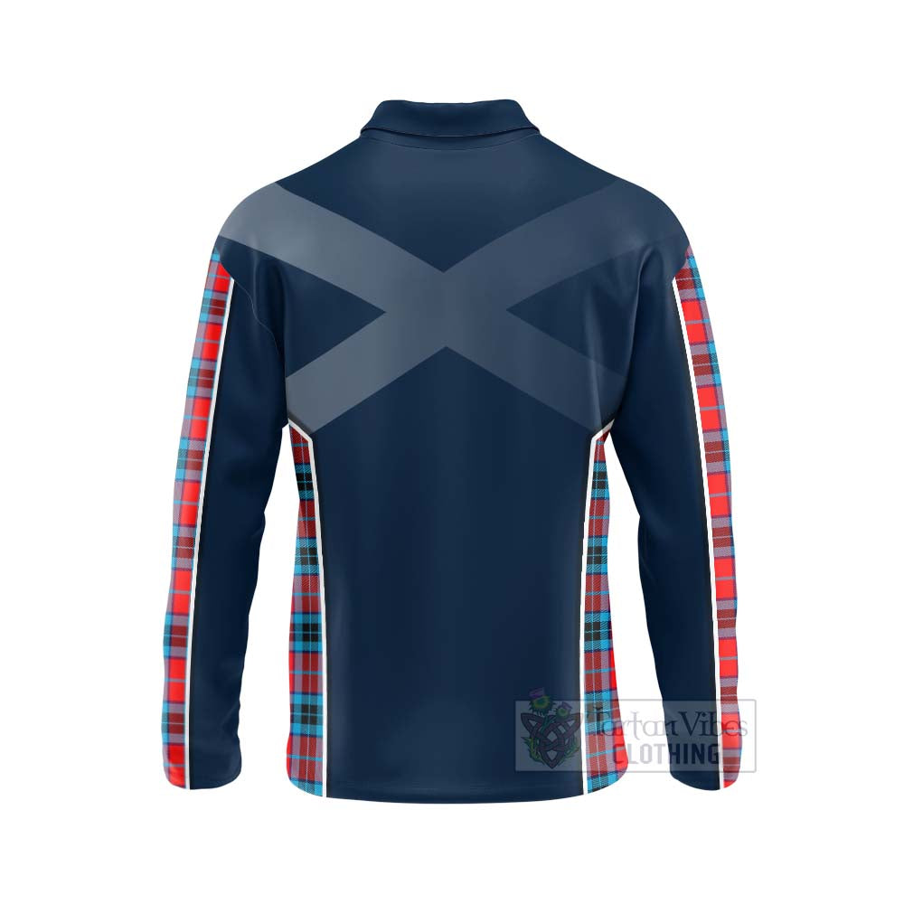 Tartan Vibes Clothing MacTavish (McTavish) Tartan Long Sleeve Polo Shirt with Family Crest and Scottish Thistle Vibes Sport Style
