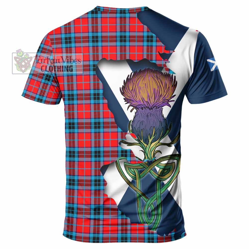Tartan Vibes Clothing MacTavish (McTavish) Tartan Family Crest T-Shirt Scottish Thistle Celtic Inspired