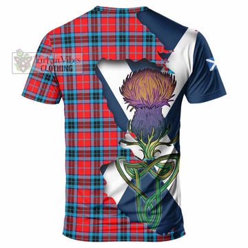 Tartan Vibes Clothing MacTavish (McTavish) Tartan Family Crest T-Shirt Scottish Thistle Celtic Inspired