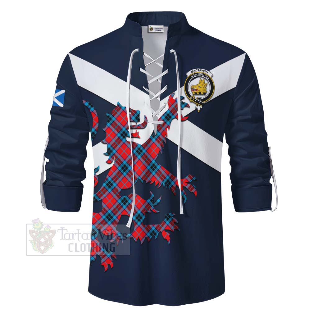Tartan Vibes Clothing MacTavish (McTavish) Tartan Lion Rampant Ghillie Kilt Shirt Proudly Display Your Heritage with Alba Gu Brath and Clan Name