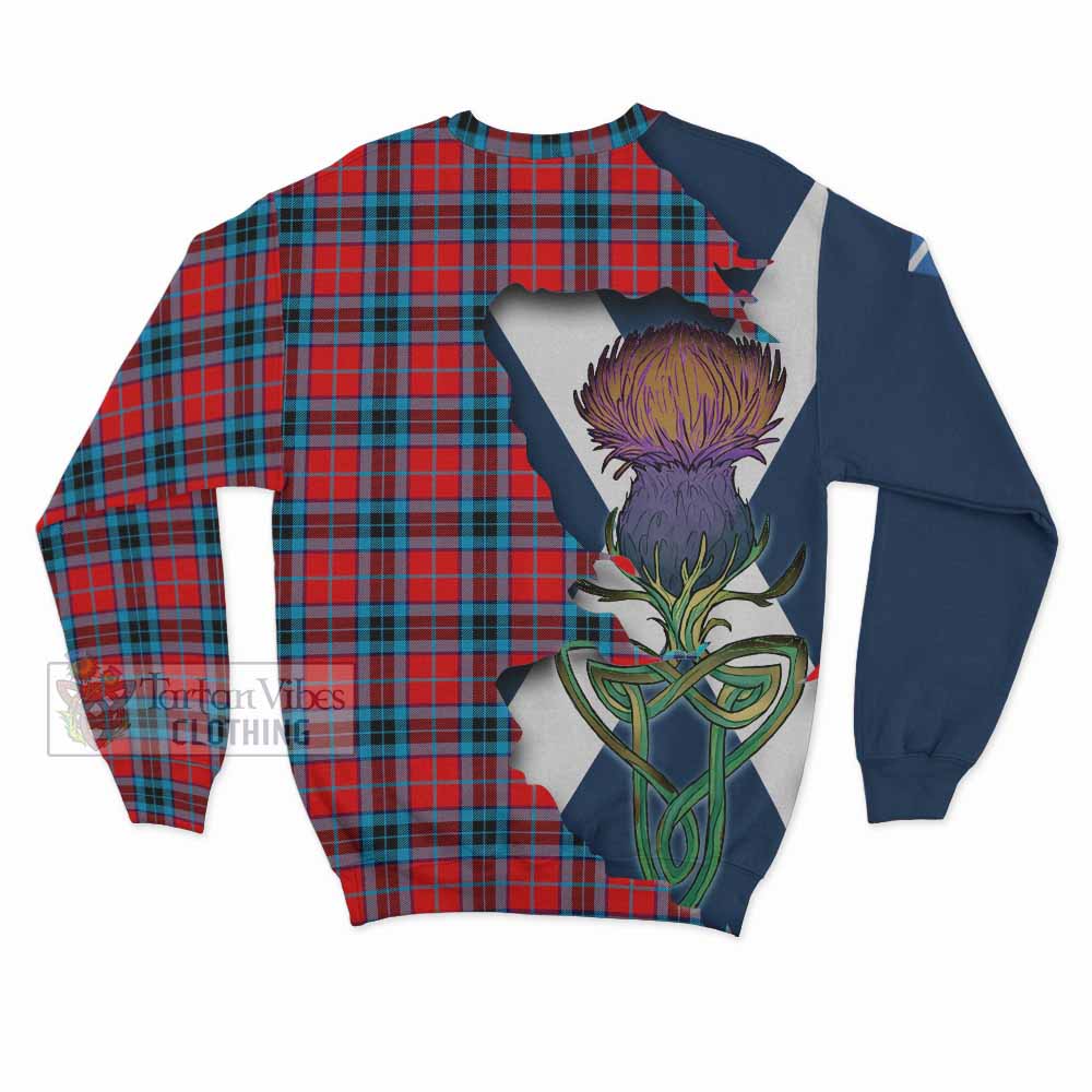 Tartan Vibes Clothing MacTavish (McTavish) Tartan Family Crest Sweatshirt Scottish Thistle Celtic Inspired