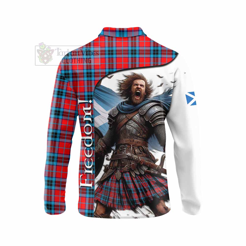 Tartan Vibes Clothing MacTavish (McTavish) Crest Tartan Long Sleeve Polo Shirt Inspired by the Freedom of Scottish Warrior