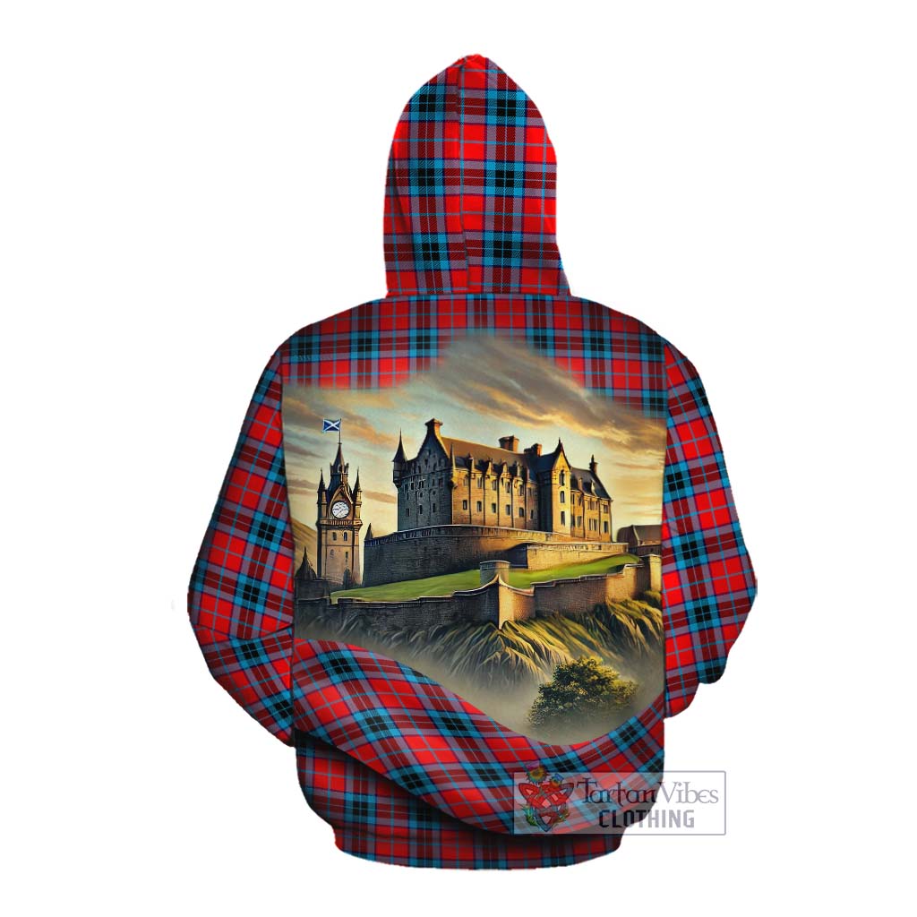 Tartan Vibes Clothing MacTavish (McTavish) Tartan Family Crest Cotton Hoodie with Scottish Ancient Castle Style