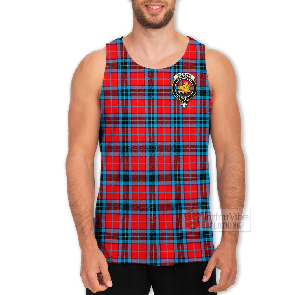 Tartan Vibes Clothing MacTavish (McTavish) Tartan Men's Tank Top with Family Crest Celtic Skull Style