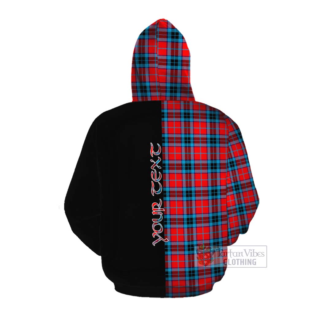 Tartan Vibes Clothing MacTavish (McTavish) Tartan Cotton Hoodie with Family Crest and Half Of Me Style