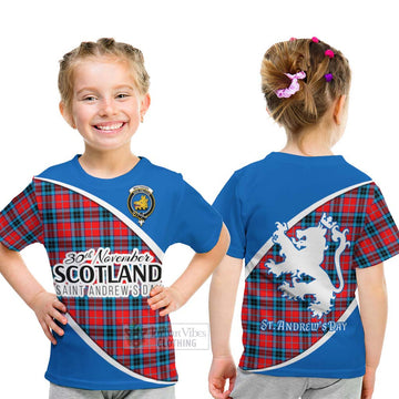 Tartan Vibes Clothing MacTavish (McTavish) Family Crest Tartan Kid T-Shirt Celebrate Saint Andrew's Day in Style