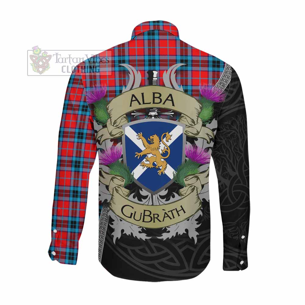 Tartan Vibes Clothing MacTavish (McTavish) Tartan Family Crest Long Sleeve Button Shirt Lion Rampant Royal Thistle Shield Celtic Inspired