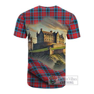 Tartan Vibes Clothing MacTavish (McTavish) Tartan Family Crest Cotton T-shirt with Scottish Ancient Castle Style