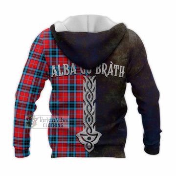 MacTavish (McTavish) Tartan Family Crest Knitted Hoodie Alba Gu Brath Be Brave Lion Ancient Style