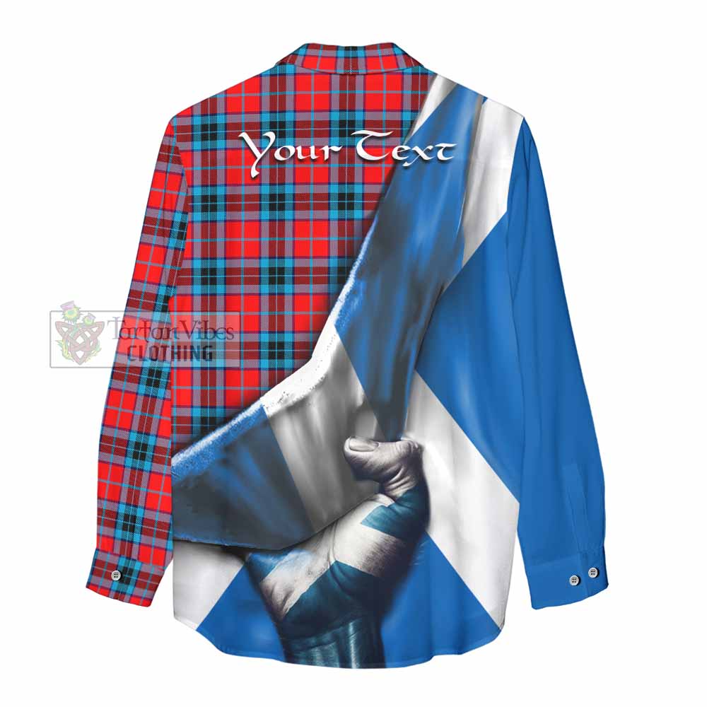 Tartan Vibes Clothing MacTavish (McTavish) Tartan Women's Casual Shirt with Family Crest Scotland Patriotic Style