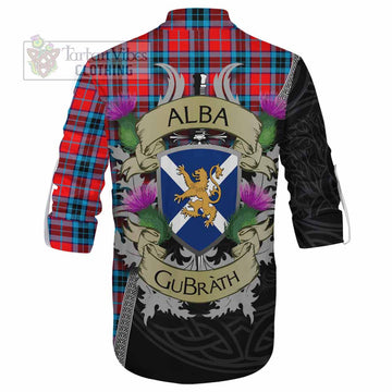 Tartan Vibes Clothing MacTavish (McTavish) Tartan Family Crest Ghillie Kilt Shirt Lion Rampant Royal Thistle Shield Celtic Inspired