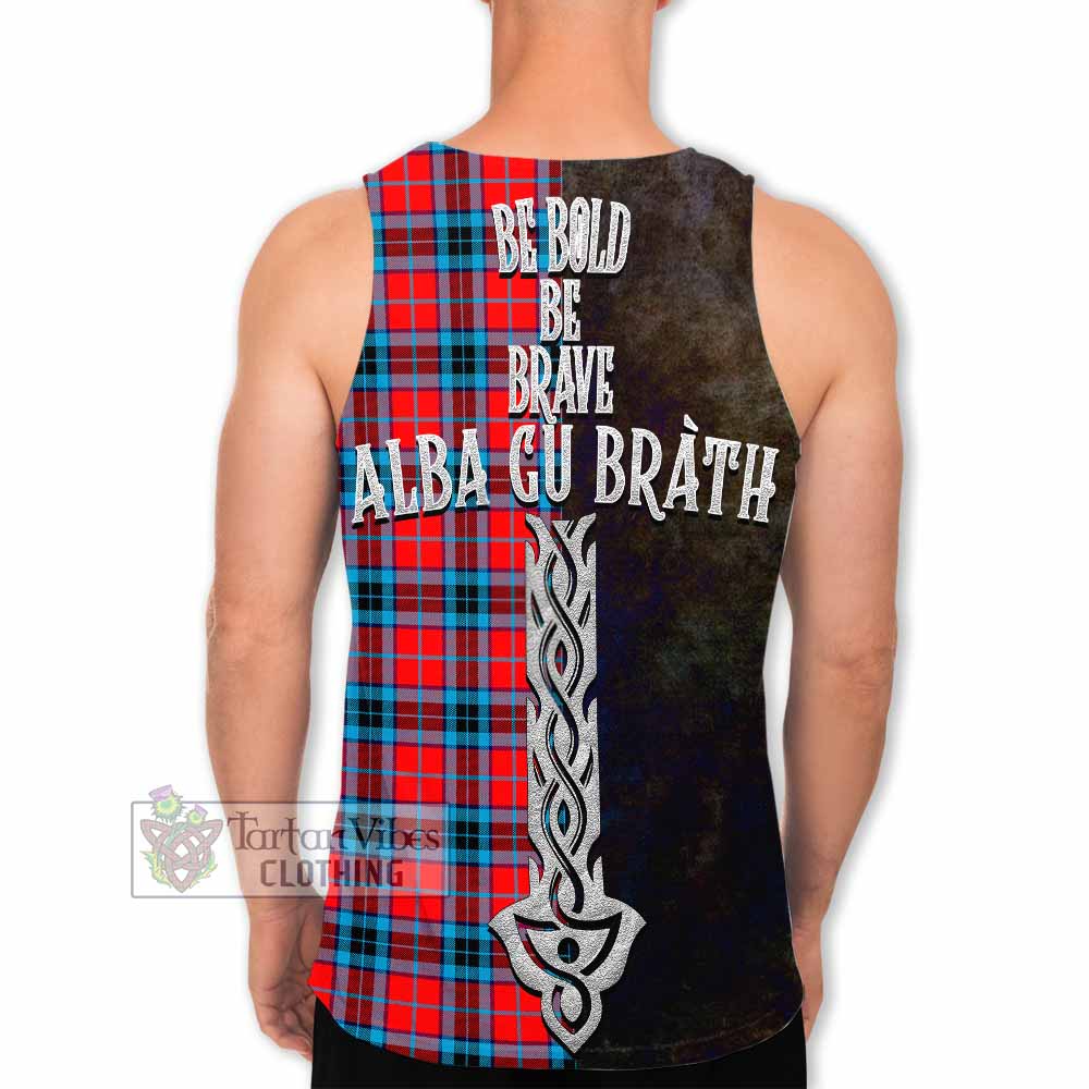 Tartan Vibes Clothing MacTavish (McTavish) Tartan Family Crest Men's Tank Top Alba Gu Brath Be Brave Lion Ancient Style