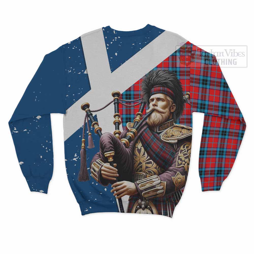 Tartan Vibes Clothing MacTavish (McTavish) Tartan Sweatshirt with Family Crest Scottish Bagpiper Vibes