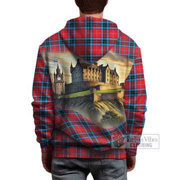 MacTavish (McTavish) Tartan Family Crest Hoodie with Scottish Ancient Castle Style
