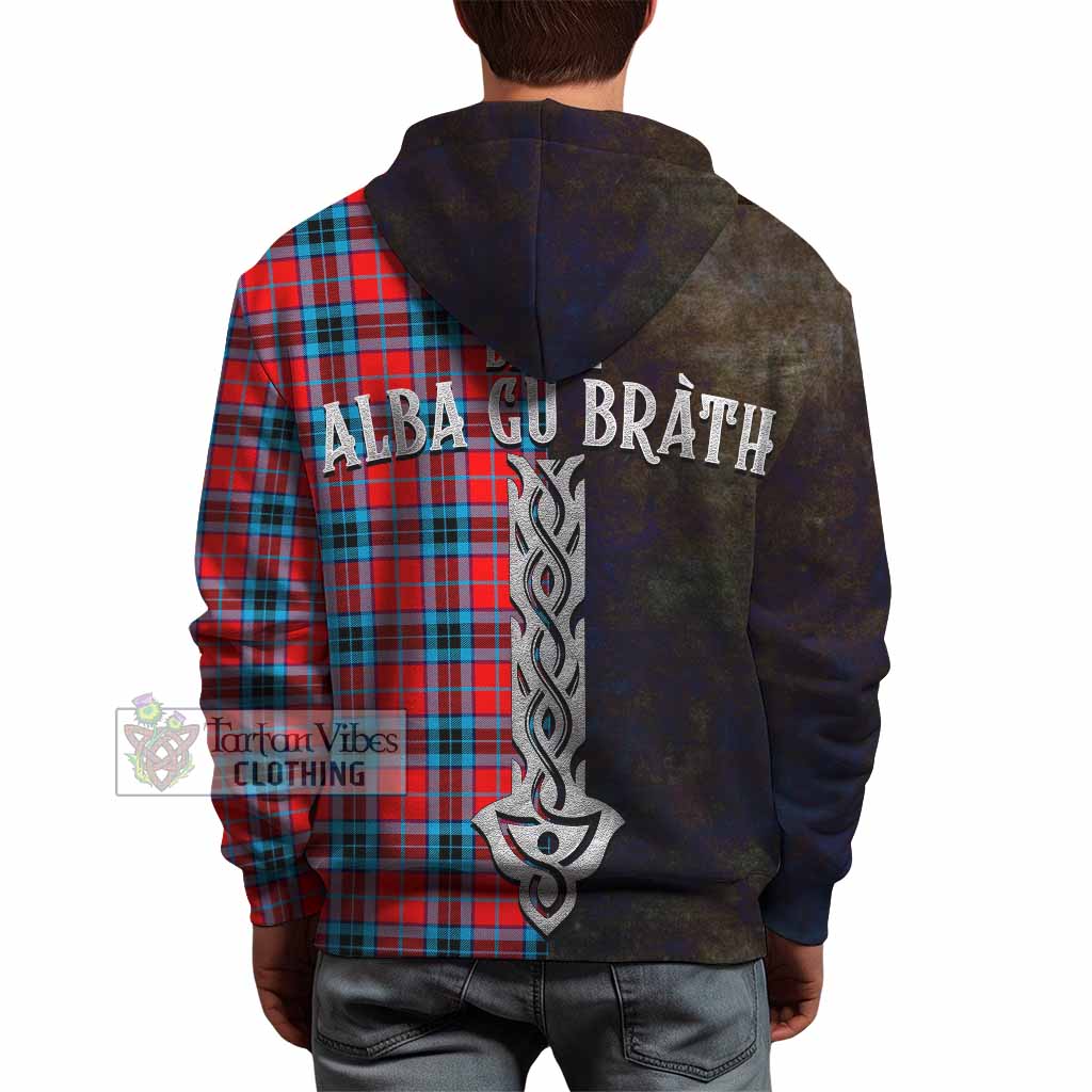 Tartan Vibes Clothing MacTavish (McTavish) Tartan Family Crest Hoodie Alba Gu Brath Be Brave Lion Ancient Style