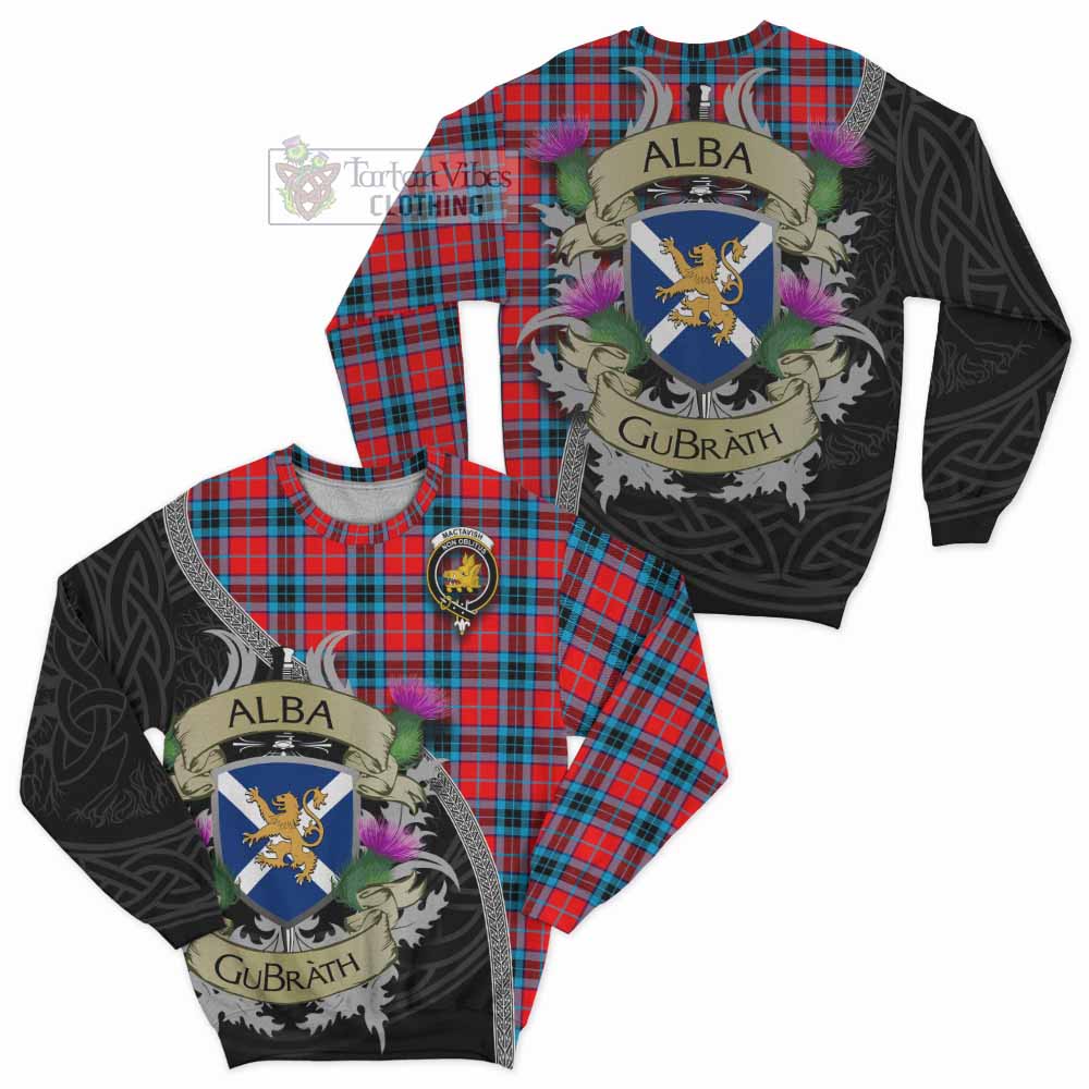Tartan Vibes Clothing MacTavish (McTavish) Tartan Family Crest Sweatshirt Lion Rampant Royal Thistle Shield Celtic Inspired