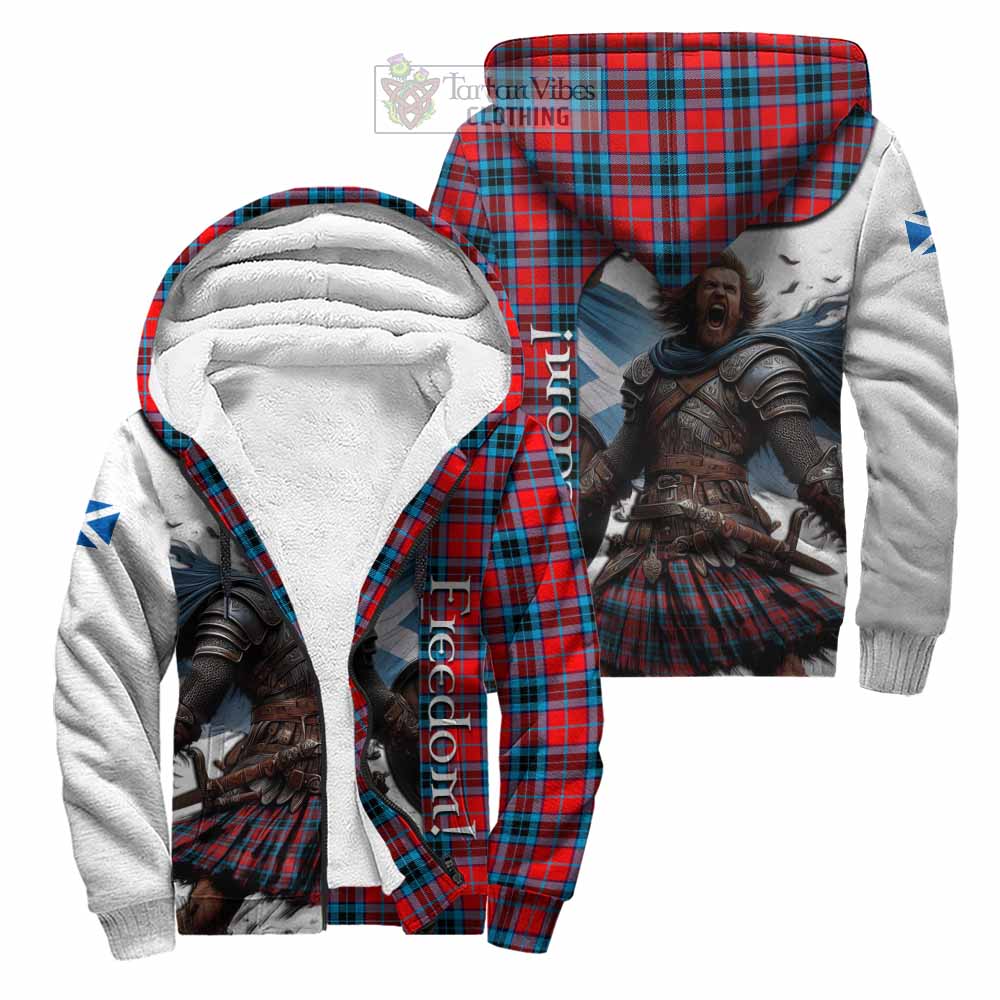 Tartan Vibes Clothing MacTavish (McTavish) Crest Tartan Sherpa Hoodie Inspired by the Freedom of Scottish Warrior
