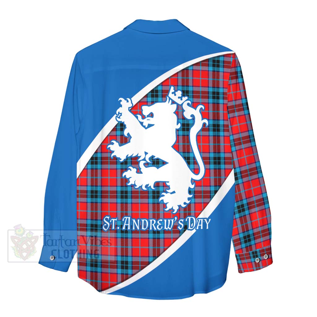 Tartan Vibes Clothing MacTavish (McTavish) Family Crest Tartan Women's Casual Shirt Celebrate Saint Andrew's Day in Style