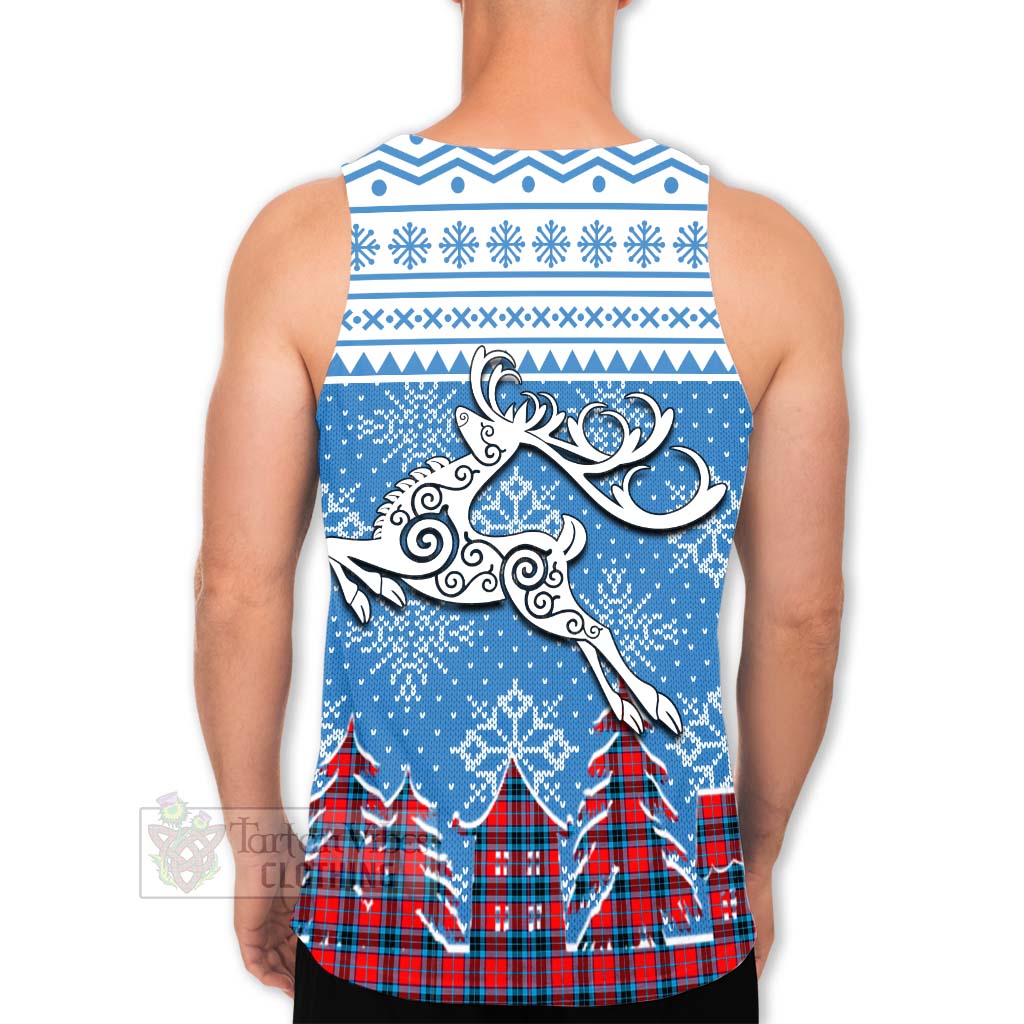Tartan Vibes Clothing MacTavish (McTavish) Clan Christmas Men's Tank Top Celtic Reindeer Style