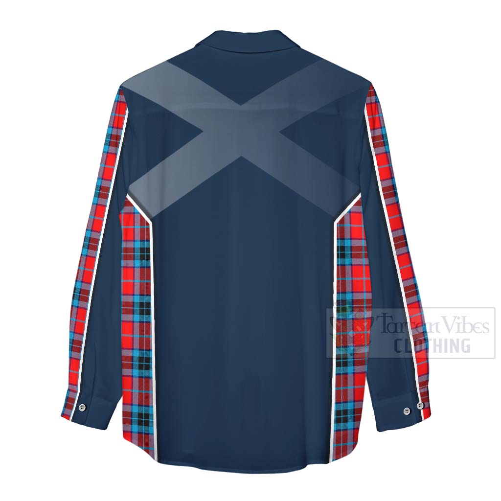 Tartan Vibes Clothing MacTavish (McTavish) Tartan Women's Casual Shirt with Family Crest and Scottish Thistle Vibes Sport Style