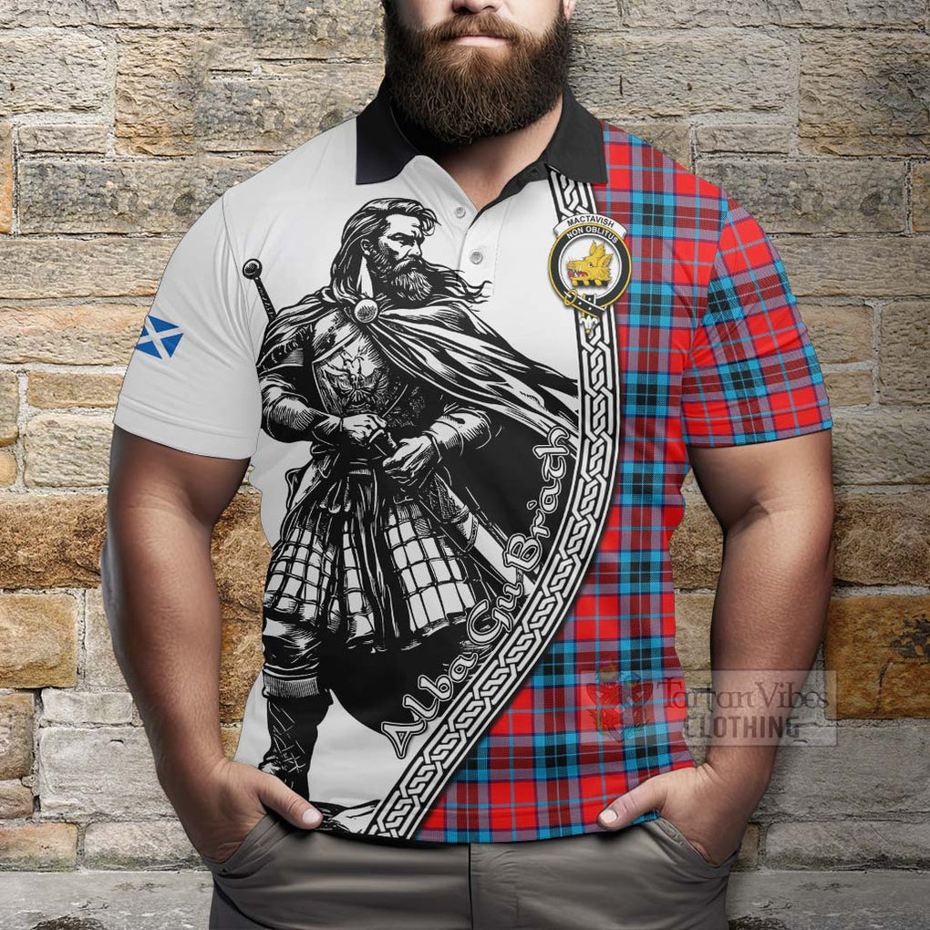 Tartan Vibes Clothing MacTavish (McTavish) Tartan Clan Crest Polo Shirt with Highlander Warrior Celtic Style