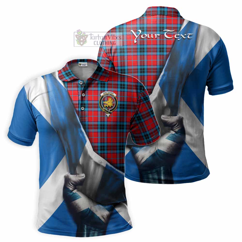 Tartan Vibes Clothing MacTavish (McTavish) Tartan Polo Shirt with Family Crest Scotland Patriotic Style