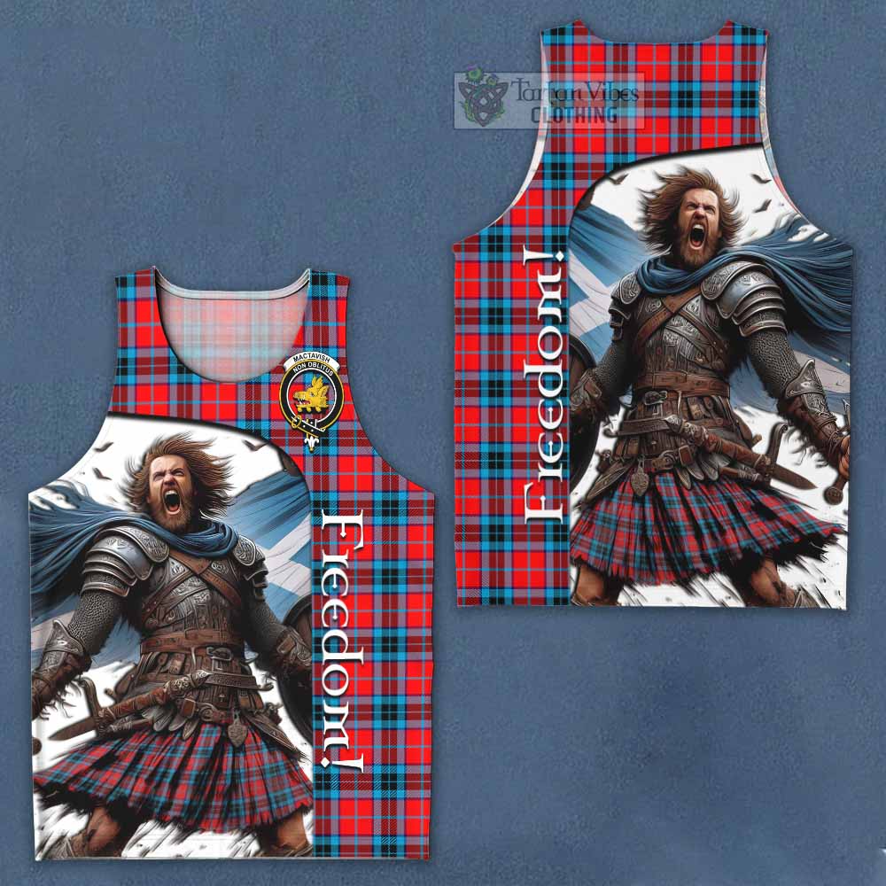 Tartan Vibes Clothing MacTavish (McTavish) Crest Tartan Men's Tank Top Inspired by the Freedom of Scottish Warrior