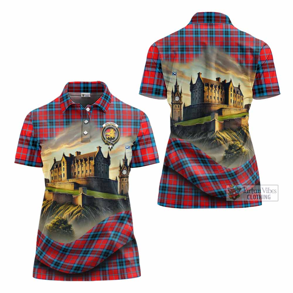 Tartan Vibes Clothing MacTavish (McTavish) Tartan Family Crest Women's Polo Shirt with Scottish Ancient Castle Stype