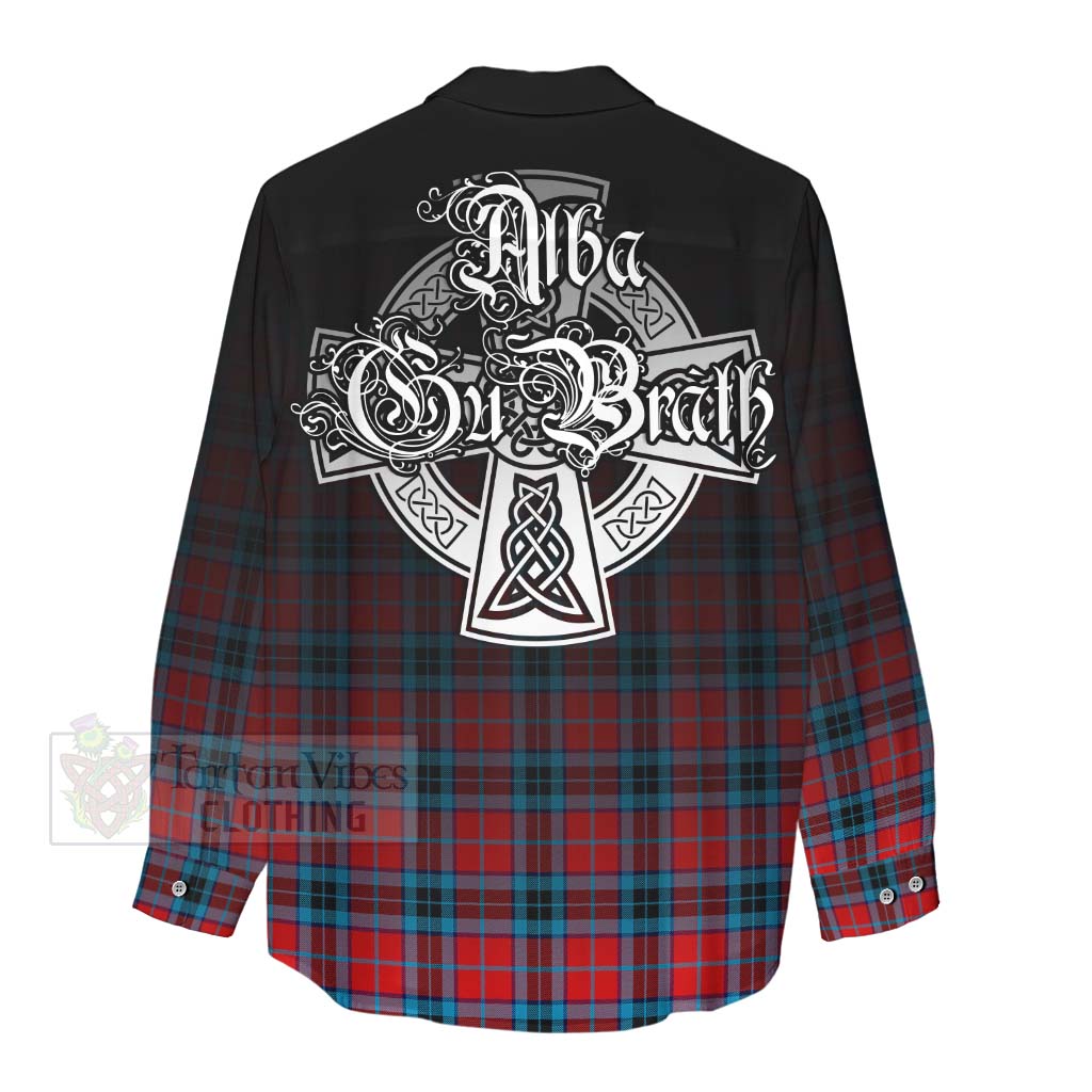 Tartan Vibes Clothing MacTavish (McTavish) Tartan Women's Casual Shirt Featuring Alba Gu Brath Family Crest Celtic Inspired