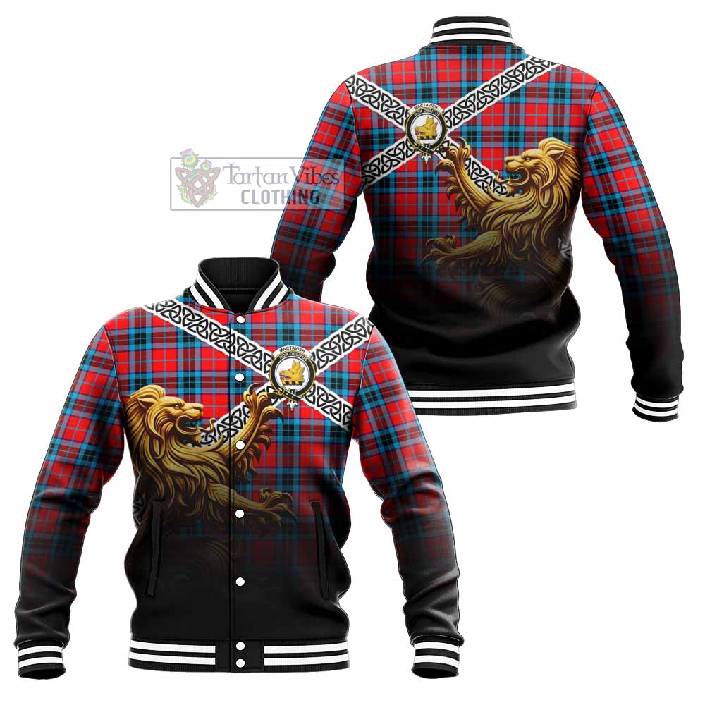 MacTavish (McTavish) Crest Tartan Baseball Jacket with Golden Lion Emblem Celtic Style - Tartan Vibes Clothing