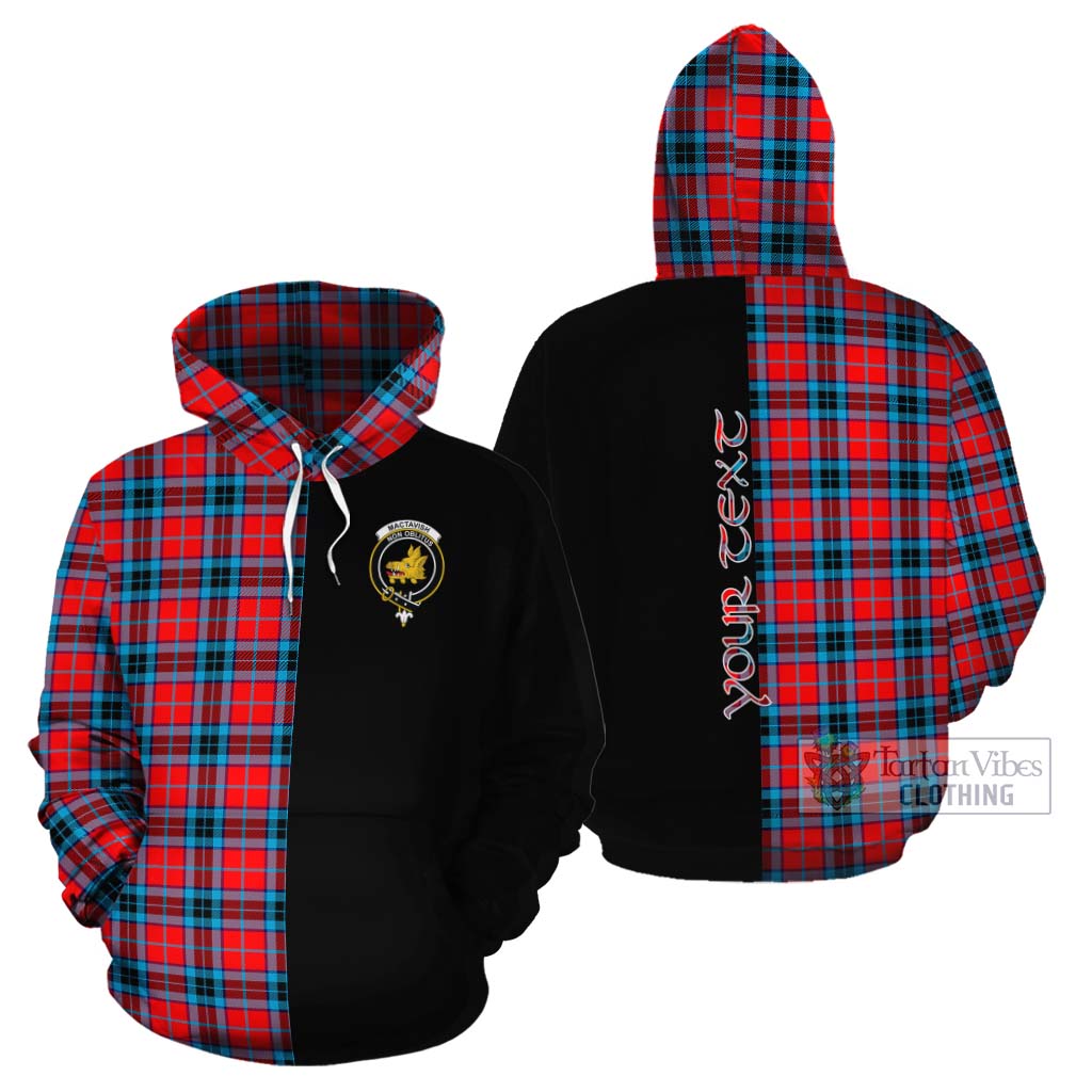 Tartan Vibes Clothing MacTavish (McTavish) Tartan Cotton Hoodie with Family Crest and Half Of Me Style