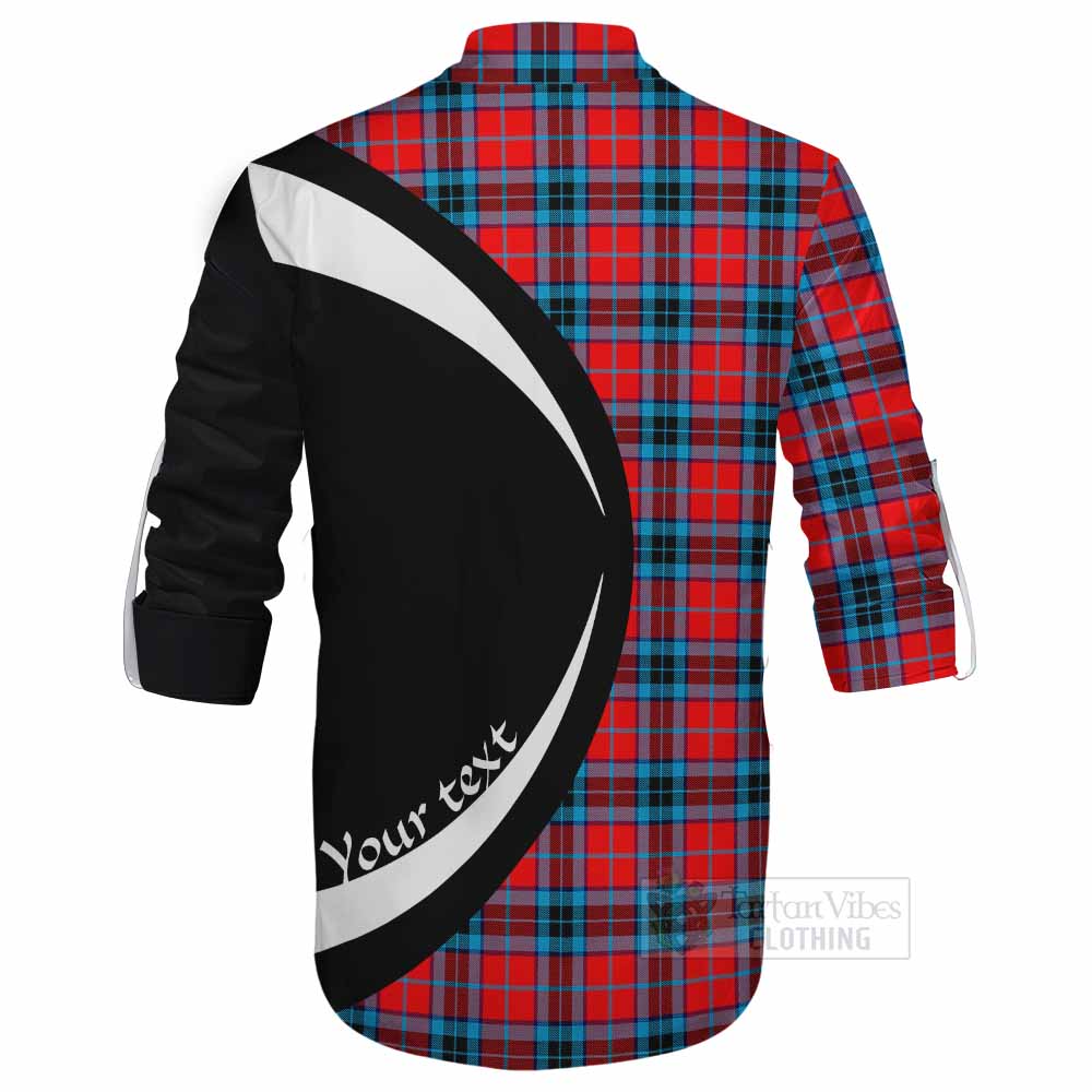 Tartan Vibes Clothing MacTavish (McTavish) Tartan Ghillie Kilt Shirt with Family Crest Circle Style