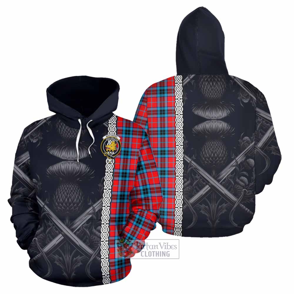 Tartan Vibes Clothing MacTavish (McTavish) Tartan Hoodie with Family Crest Cross Sword Thistle Celtic Vibes