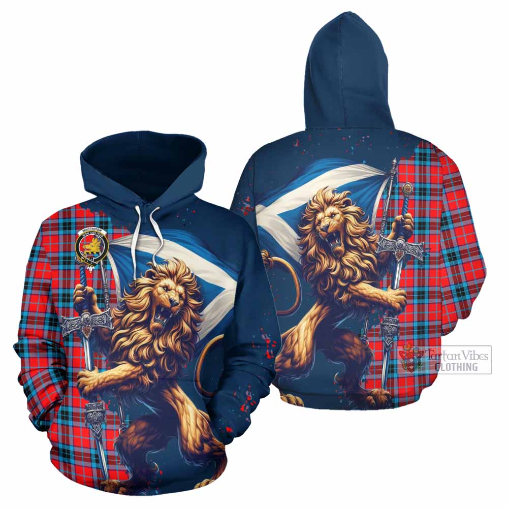 MacThomas (McThomas) Tartan Family Crest Hoodie with Scottish Majestic Lion - Tartan Vibes Clothing