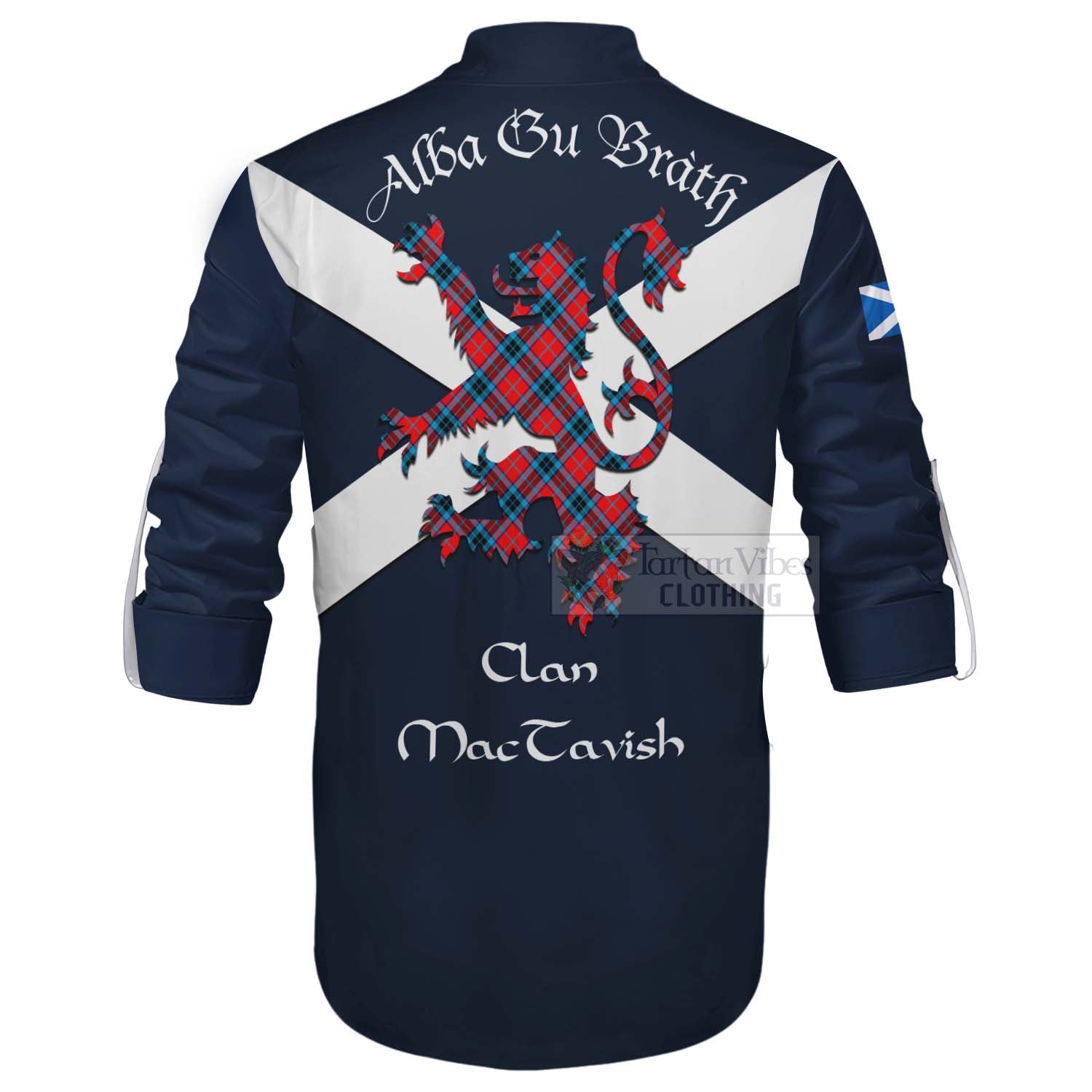 Tartan Vibes Clothing MacTavish (McTavish) Tartan Lion Rampant Ghillie Kilt Shirt Proudly Display Your Heritage with Alba Gu Brath and Clan Name