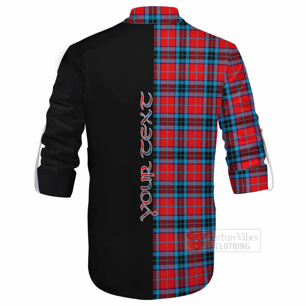 Tartan Vibes Clothing MacTavish (McTavish) Tartan Ghillie Kilt Shirt with Family Crest and Half Of Me Style