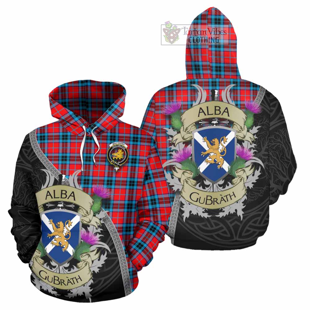 Tartan Vibes Clothing MacTavish (McTavish) Tartan Family Crest Hoodie Lion Rampant Royal Thistle Shield Celtic Inspired