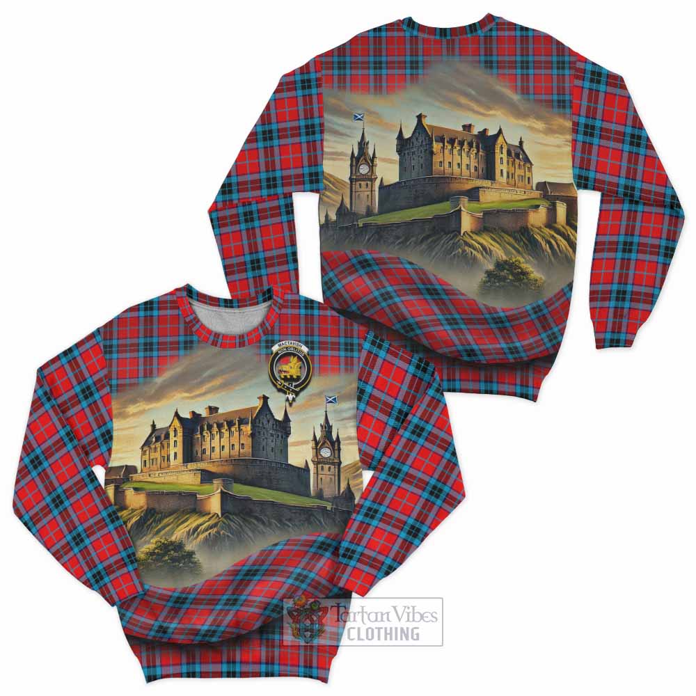 Tartan Vibes Clothing MacTavish (McTavish) Tartan Family Crest Sweatshirt with Scottish Ancient Castle Style