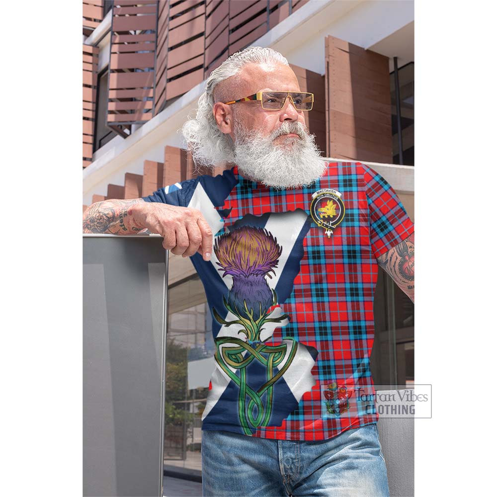 Tartan Vibes Clothing MacTavish (McTavish) Tartan Family Crest Cotton T-shirt Scottish Thistle Celtic Inspired