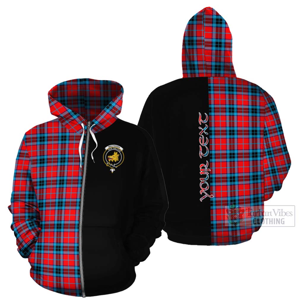 Tartan Vibes Clothing MacTavish (McTavish) Tartan Cotton Hoodie with Family Crest and Half Of Me Style